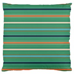 Horizontal Line Green Red Orange Standard Flano Cushion Case (one Side)