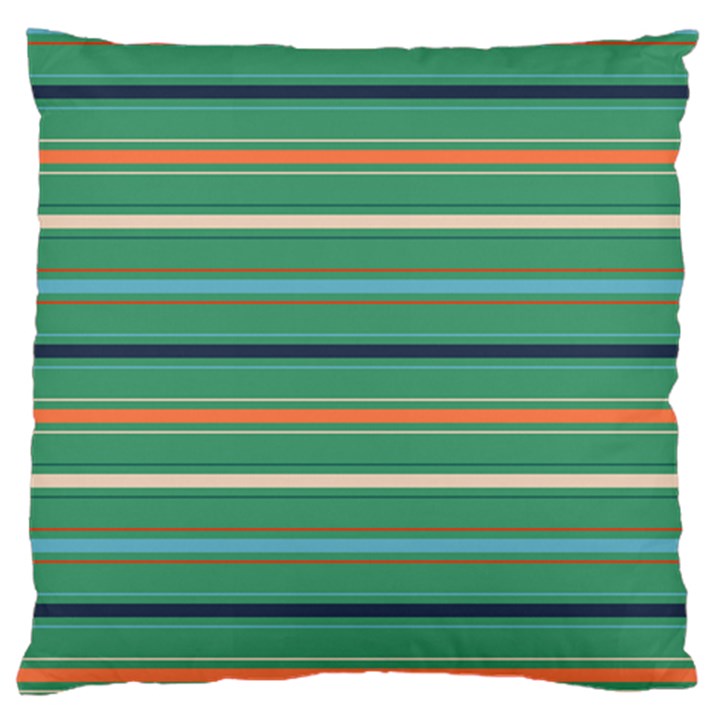 Horizontal Line Green Red Orange Standard Flano Cushion Case (One Side)