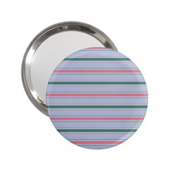 Horizontal Line Green Pink Gray 2 25  Handbag Mirrors