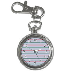 Horizontal Line Green Pink Gray Key Chain Watches