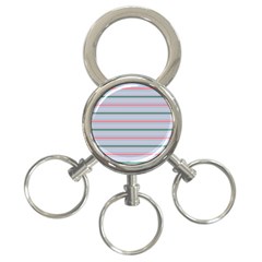 Horizontal Line Green Pink Gray 3-ring Key Chains