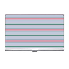 Horizontal Line Green Pink Gray Business Card Holders by Mariart