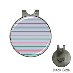 Horizontal Line Green Pink Gray Hat Clips With Golf Markers