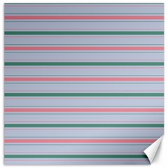 Horizontal Line Green Pink Gray Canvas 12  X 12  