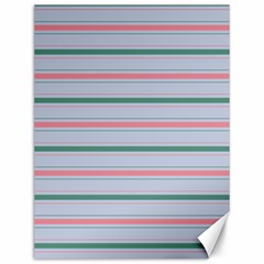 Horizontal Line Green Pink Gray Canvas 12  X 16  