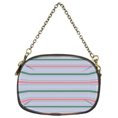 Horizontal Line Green Pink Gray Chain Purses (two Sides)  by Mariart