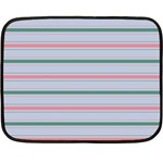 Horizontal Line Green Pink Gray Fleece Blanket (Mini) 35 x27  Blanket