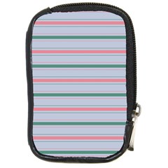 Horizontal Line Green Pink Gray Compact Camera Cases by Mariart