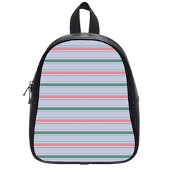 Horizontal Line Green Pink Gray School Bag (small)