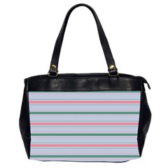 Horizontal Line Green Pink Gray Office Handbags (2 Sides)  by Mariart