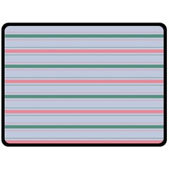 Horizontal Line Green Pink Gray Fleece Blanket (large)  by Mariart