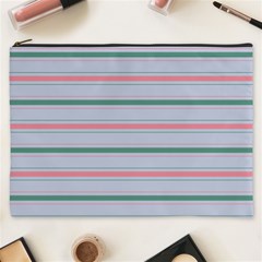 Horizontal Line Green Pink Gray Cosmetic Bag (xxxl) 