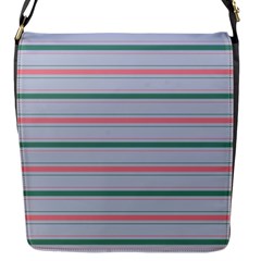 Horizontal Line Green Pink Gray Flap Messenger Bag (s)