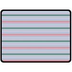 Horizontal Line Green Pink Gray Double Sided Fleece Blanket (Large)  80 x60  Blanket Front