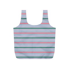 Horizontal Line Green Pink Gray Full Print Recycle Bags (s) 