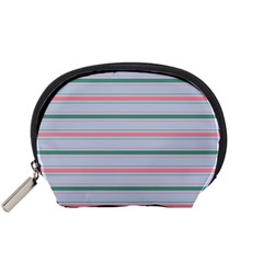 Horizontal Line Green Pink Gray Accessory Pouches (small) 