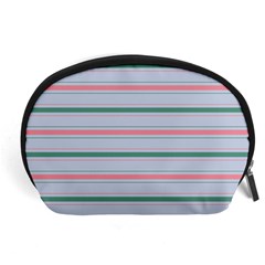 Horizontal Line Green Pink Gray Accessory Pouches (large) 