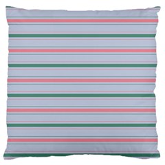 Horizontal Line Green Pink Gray Standard Flano Cushion Case (two Sides)