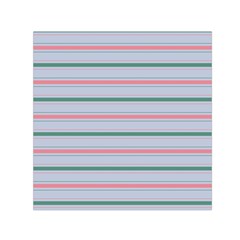 Horizontal Line Green Pink Gray Small Satin Scarf (square)