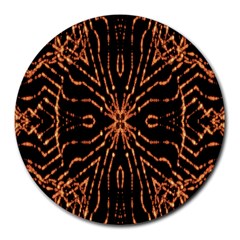 Golden Fire Pattern Polygon Space Round Mousepads