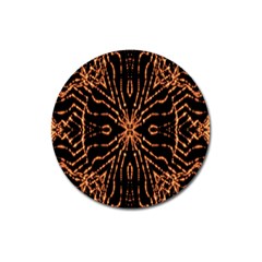 Golden Fire Pattern Polygon Space Magnet 3  (round)