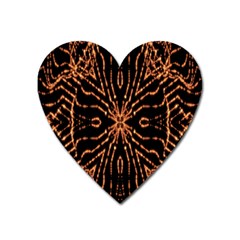 Golden Fire Pattern Polygon Space Heart Magnet