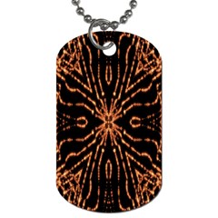 Golden Fire Pattern Polygon Space Dog Tag (one Side) by Mariart