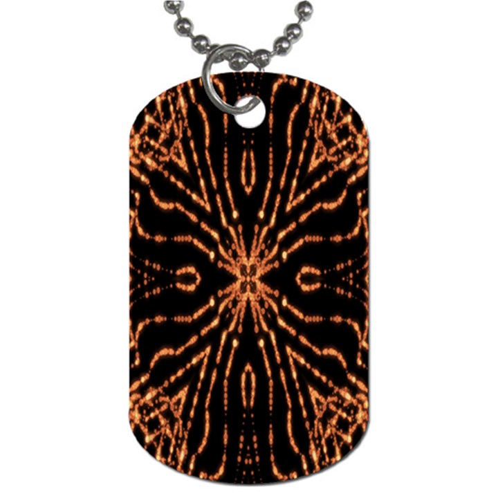 Golden Fire Pattern Polygon Space Dog Tag (One Side)