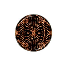 Golden Fire Pattern Polygon Space Hat Clip Ball Marker (4 Pack)