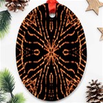 Golden Fire Pattern Polygon Space Oval Ornament (Two Sides) Front