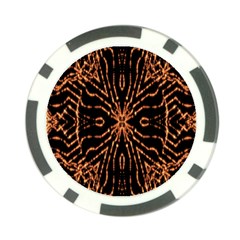 Golden Fire Pattern Polygon Space Poker Chip Card Guard by Mariart