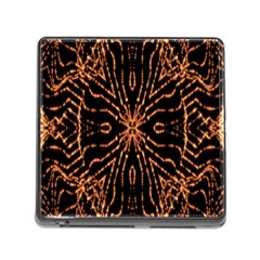 Golden Fire Pattern Polygon Space Memory Card Reader (square)