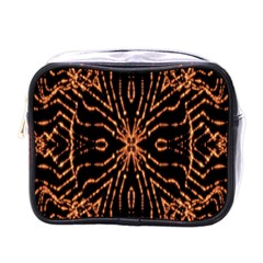 Golden Fire Pattern Polygon Space Mini Toiletries Bags