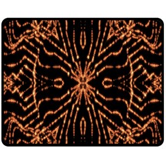 Golden Fire Pattern Polygon Space Fleece Blanket (medium) 