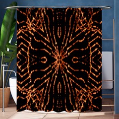 Golden Fire Pattern Polygon Space Shower Curtain 60  X 72  (medium)  by Mariart