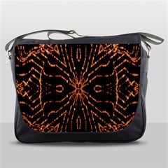 Golden Fire Pattern Polygon Space Messenger Bags