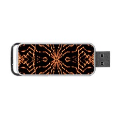 Golden Fire Pattern Polygon Space Portable Usb Flash (one Side)