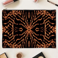 Golden Fire Pattern Polygon Space Cosmetic Bag (xxxl) 