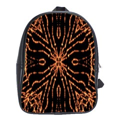 Golden Fire Pattern Polygon Space School Bag (xl) by Mariart