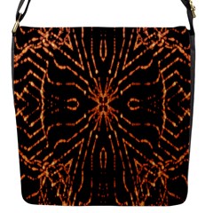 Golden Fire Pattern Polygon Space Flap Messenger Bag (s) by Mariart