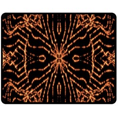 Golden Fire Pattern Polygon Space Double Sided Fleece Blanket (medium)  by Mariart