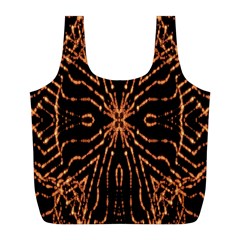 Golden Fire Pattern Polygon Space Full Print Recycle Bags (l) 