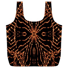 Golden Fire Pattern Polygon Space Full Print Recycle Bags (l) 