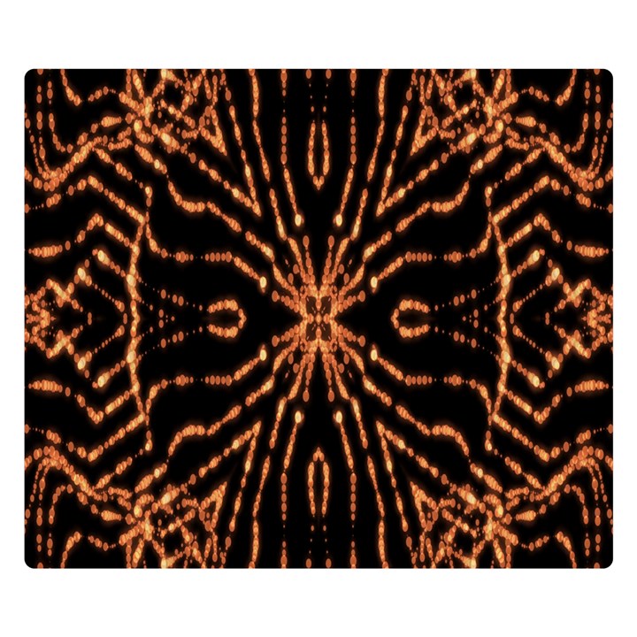 Golden Fire Pattern Polygon Space Double Sided Flano Blanket (Small) 