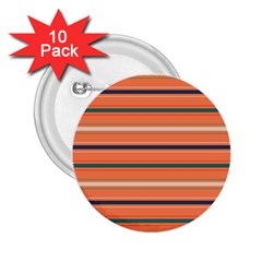 Horizontal Line Orange 2 25  Buttons (10 Pack)  by Mariart