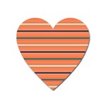 Horizontal Line Orange Heart Magnet Front