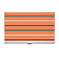 Horizontal Line Orange Business Card Holders by Mariart