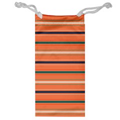 Horizontal Line Orange Jewelry Bag