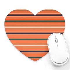 Horizontal Line Orange Heart Mousepads by Mariart