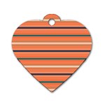 Horizontal Line Orange Dog Tag Heart (Two Sides) Back